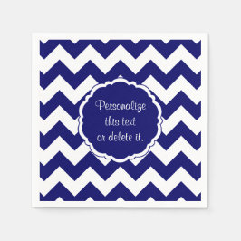 Schoolkleuren-Chevron, blauw-wit, donker- Servet