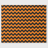 Schoolkleuren Chevron Gift Wrap Oranje en Black Cadeaupapier (Vlak)