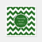 Schoolkleuren-Chevron, groen en wit- Servetten (Voorkant)