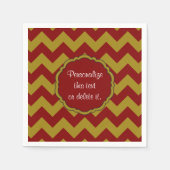 Schoolkleuren-Chevron, maroon-Gold- Servet (Voorkant)