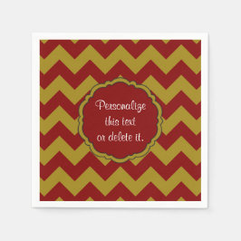 Schoolkleuren-Chevron, maroon-Gold- Servet