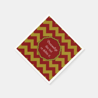 Schoolkleuren-Chevron, maroon-Gold- Servet