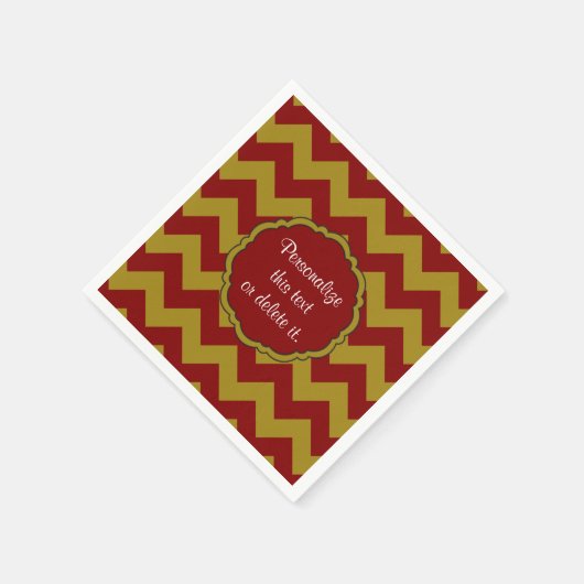 Schoolkleuren-Chevron, maroon-Gold- Servet (Hoek)