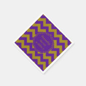 Schoolkleuren-Chevron, Paars-Gold- Servetten (Hoek)