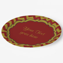 Schoolkleuren-Monogram Chevron Maroon-Gold-