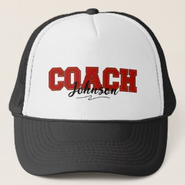 Schoolkleuren op maat van Coach-Red en Gold Trucker Pet