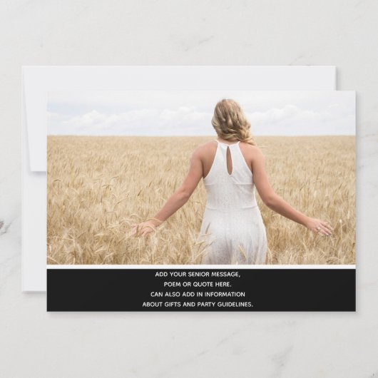 Schoolkleuren, Oranje zwart Afstuderen Aankondiging (Achterkant)