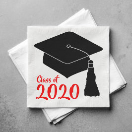 Schoolkleuren, rood schooljaar servet