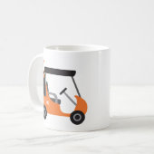 Schoolkleuren - Sinaasappel & Zwart Golfkar Koffiemok (Voorkant links)