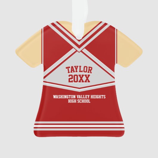 Schoolkleuren - Speciaal Cheerleader Uniform Ornament (voorkant)
