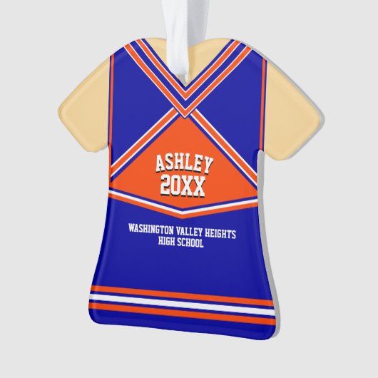 Schoolkleuren - Speciaal Cheerleader Uniform Ornament (voorkant)