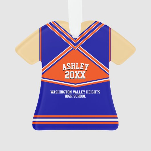 Schoolkleuren - Speciaal Cheerleader Uniform Ornament (achterkant)