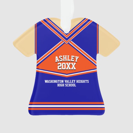 Schoolkleuren - Speciaal Cheerleader Uniform Ornament (voorkant)