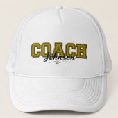 Schoolkleuren, speciaal ontworpen voor coach-Black Trucker Pet (Voorkant)