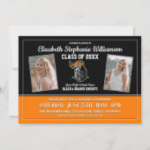 Schoolkleuren: Zwarte en Oranje GraduPartij Kaart (Voorkant)