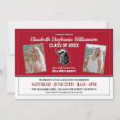 Schoolkleurenkopper Rood en Witte GraduPartij Kaart (Voorkant)