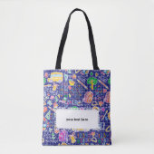 Schoolkleurig patroon tote bag (Voorkant)