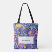 Schoolkleurig patroon tote bag (Achterkant)