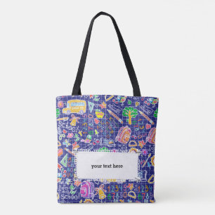 Schoolkleurig patroon tote bag
