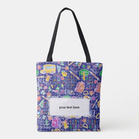 Schoolkleurig patroon tote bag (Achterkant)
