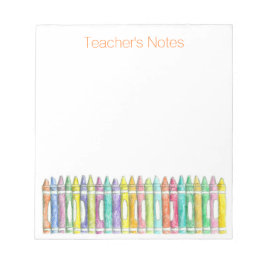 Schoolkleurkrayons Notities van de leraar Notitieblok