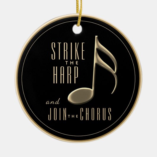 Schoolkoor Winter Ornament Zwart en Goud (Voorkant)