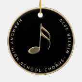 Schoolkoor Winter Ornament Zwart en Goud (Achterkant)