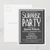 Schoolkunst Deco Beveled Birthday Surprise Party Uitnodiging Briefkaart (Voorkant / Achterkant)