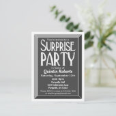 Schoolkunst Deco Beveled Birthday Surprise Party Uitnodiging Briefkaart (Staand voorkant)