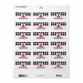 Schoollabel voor leraren - Black Polka Dot & Pink Etiket (Full Sheet)