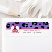Schoollabel voor leraren - Paarse luipaard print Etiket (Insitu)