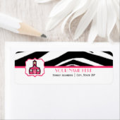 Schoollabel voor leraren - Zebraprint & Roze Etiket (Insitu)