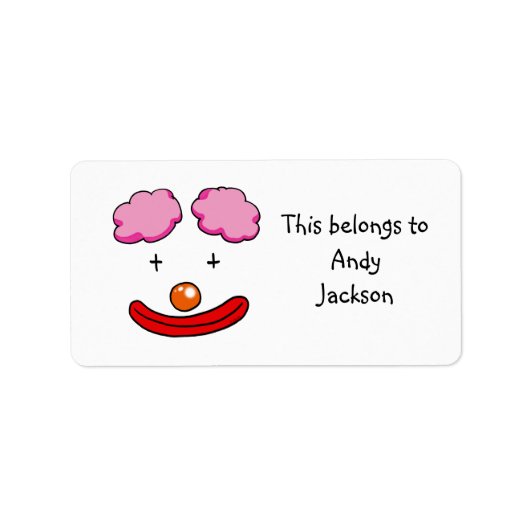 Schoollabels ( clown ) etiket (Voorkant)