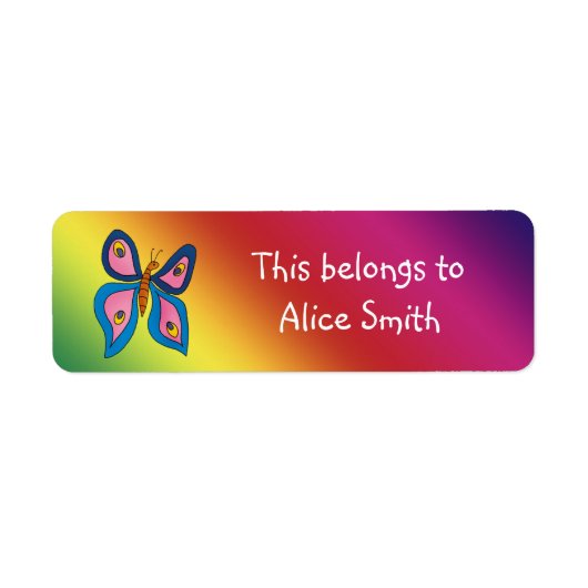 Schoollabels met vlinder etiket (Voorkant)