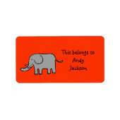 Schoollabels (olifant) etiket (Voorkant)