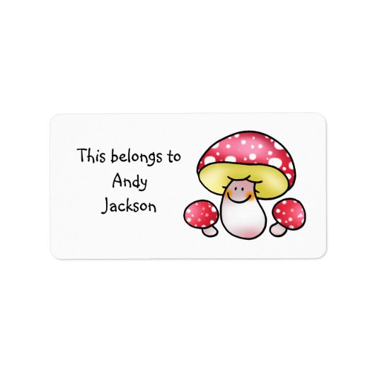 Schoollabels ( paddenstoelen ) etiket (Voorkant)
