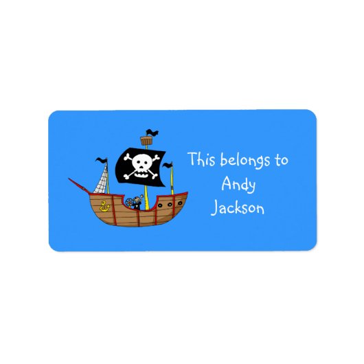 Schoollabels ( piratenschip ) etiket (Voorkant)