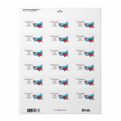 Schoollabels ( vliegtuig ) etiket (Full Sheet)