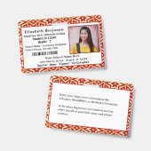 Schoolleerling Kind Kinder Foto ID Identificatie Badge (Voor- en achterkant)