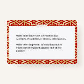 Schoolleerling Kind Kinder Foto ID Identificatie Badge (Achterkant)