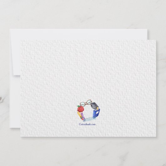 Schoolleraar Afstuderen Fotouitnodiging Kaart (Achterkant)