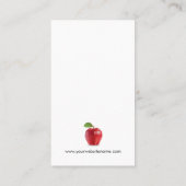 Schoolleraar Apple Elegant Black White Stripes Visitekaartje (Achterkant)