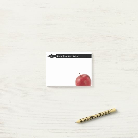 Schoolleraar Apple en Pen Post-it® Notes (Op bureau)