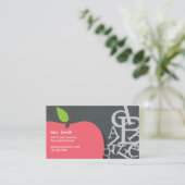 Schoolleraar Apple & Letters Chalkboard Visitekaartje (Staand voorkant)