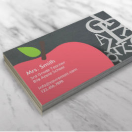 Schoolleraar Apple & Letters Chalkboard Visitekaartje
