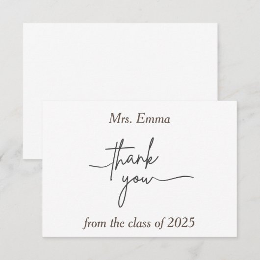 Schoolleraar Dank je Kaart met cadeautjes (Voorkant / Achterkant)