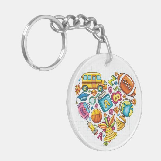 Schoolleraar Gepersonaliseerd Sleutelhanger - zie  (Voorkant Links)