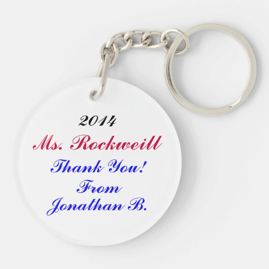 Schoolleraar Gepersonaliseerd Sleutelhanger - zie  (Achterkant)