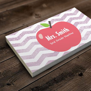 Schoolleraar Girly Chevron Stripes Big Apple Visitekaartje