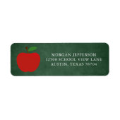 Schoolleraar Groen Chalkboard Return Address Etiket (Voorkant)